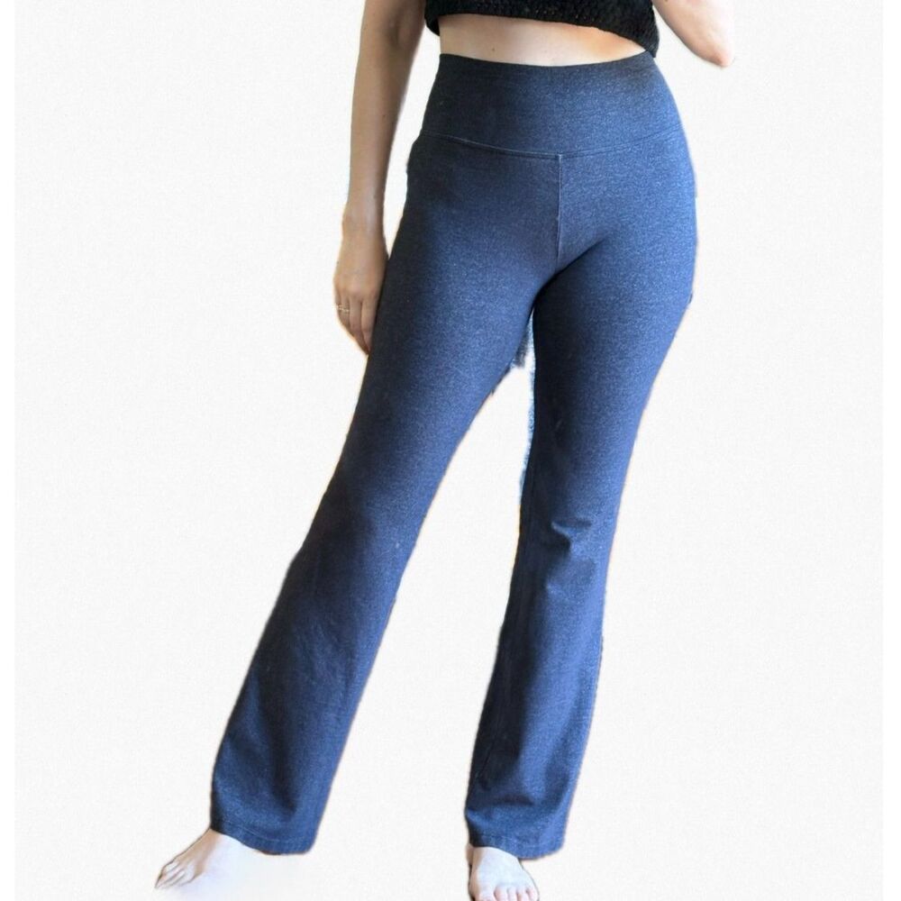 One Step Ahead Supplex Flare Pants S Gray High Waist Yoga Legging Lycra Made USA